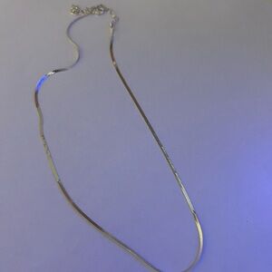 Classic Silver Herringbone Chain Necklace - Sleek Silver Tone